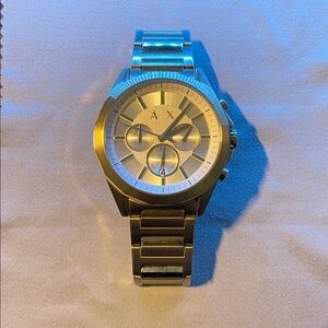 Armani Exchange Gold Tone Chronograph Bracelet Watch